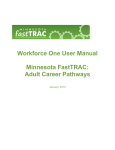 Workforce One User Manual Minnesota FastTRAC