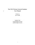 The CMU Wireless Network Emulator User Manual