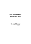 Dual Band Wireless A+G Access Point User`s Manual