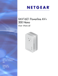 XAV1601 Powerline AV+ 200 Nano User Manual