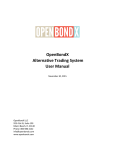 OpenBondX Alternative Trading System User Manual
