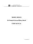 MODEL ROB-24 24-Channel External Relay Board USER MANUAL