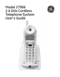Model 27906 2.4 GHz Cordless Telephone System User`s Guide