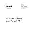 MX/Audix Interface User Manual: V1.4
