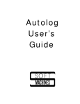 Autolog User`s Guide, 3rd ed., 9/02 (773 Kbytes)