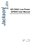 HD CSAC Low Power User Manual - Jackson Labs Technologies, Inc.