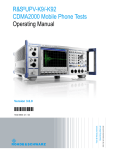 R&S UPV-K9/-K92 Operating Manual