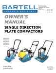 owner`s manual single direction plate compactors