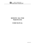 REMOTE DAS POD Model RA1216 USER MANUAL