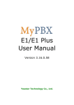 MyPBX E1/E1-Plus User Manual