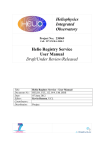 Helio Registry Service User Manual Draft/Under Review/Released