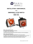 INSTALLATION / USER MANUAL EMERGENCY STOP SWITCH
