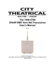 7400-5708 SHoW DMX Vero Net User Manual