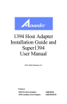 1394 Host Adapter Installation Guide and Super1394 User Manual