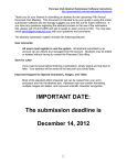 IMPORTANT DATE: The submission deadline is December 14, 2012