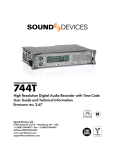 Sound Devices 744T Four Channel Portable Audio