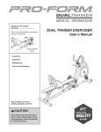 DUALTR. INER DUAL TRAINER EXERCISER User`s Manual