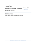 1099/W2 Maintenance & Screens User Manual