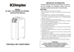 Dimplex 4.4kW Portable 4 in 1 Air Con DC15RCBW User Manual