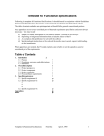 Template for Functional Specifications