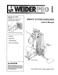 WEIGHT SYSTEM EXERCISER User`s Manual
