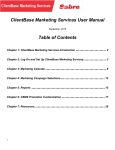 ClientBase Marketing Services User Manual Table of Contents