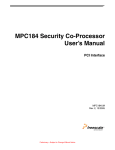 MPC184 Security Co-Processor User`s Manual: PCI Interface