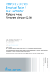 R&S®SFE/SFE100 Release Note V 02.90