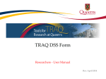 TRAQ DSS Form Researchers-User Manual