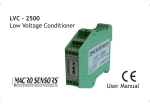 User Manual LVC - 2500 Low Voltage Conditioner