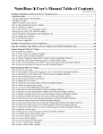 NutriBase 5 User`s Manual Table of Contents