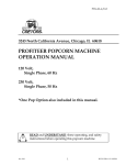 PROFITEER POPCORN MACHINE OPERATION MANUAL