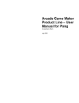 Arcade Game Maker Product Line – User Manual for Pong