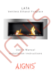 Ventless Ethanol Fireplace User`s Manual Installation