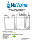 NR Series Wastewater Treatment Systems Installation & Owner`s