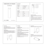 POWER BANK & BT SPEAKER User Manual