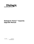 Dialogic® Vision™ Capacity Upgrade Manual