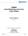 DSM800 Vessel Monitoring and Control Indoor Display User`s Manual
