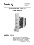 SERIAL DIGITAL MODULE USER MANUAL MODEL: 76911