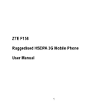 ZTE F158 Ruggedised HSDPA 3G Mobile Phone User Manual