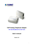 VoIP Analog Telephone Adapter User`s manual
