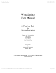 WordSpring User Manual