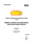 primary contractor user manual check restaurant module