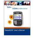 SalesNOW User`s Manual