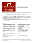 OSMOSIS Owner`s Manual