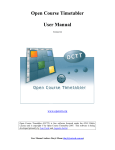 Open Course Timetabler User Manual