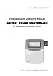 Operating manual of Controller SR1168 For split pressurized solar