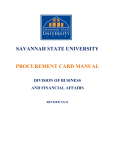 Purchasing Card Manual - Savannah State University