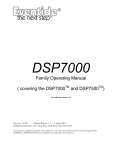 Family Operating Manual ( covering the DSP7000 and DSP7500 )