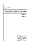 USER`S MANUAL Alpha-4L Series Direct Thermal Portable Bar